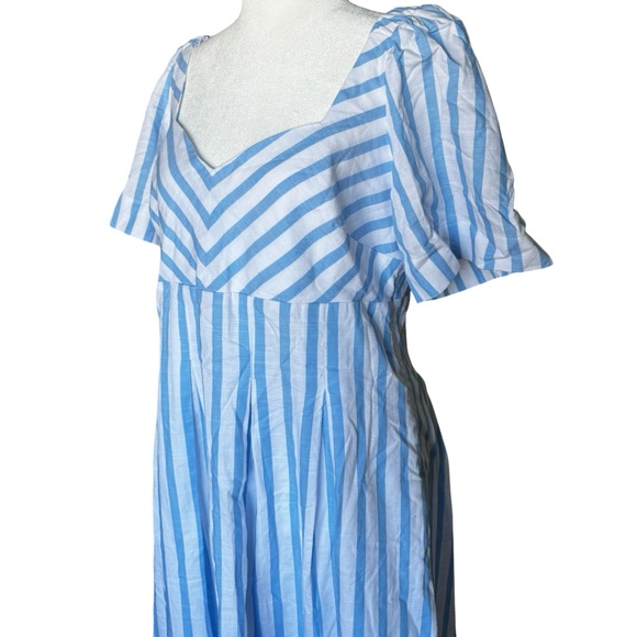 Blue Striped Midi Dress- Sz 8 - Picture 5 of 16